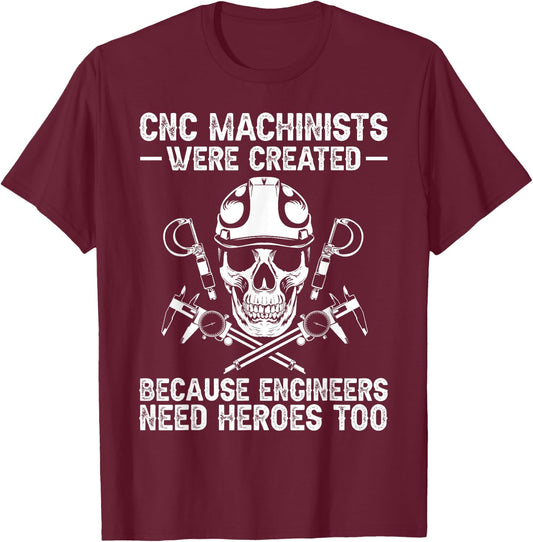 Cool CNC Machinist Design Women Machinist Engineer T-Shirt - T-Shirt | Maroon