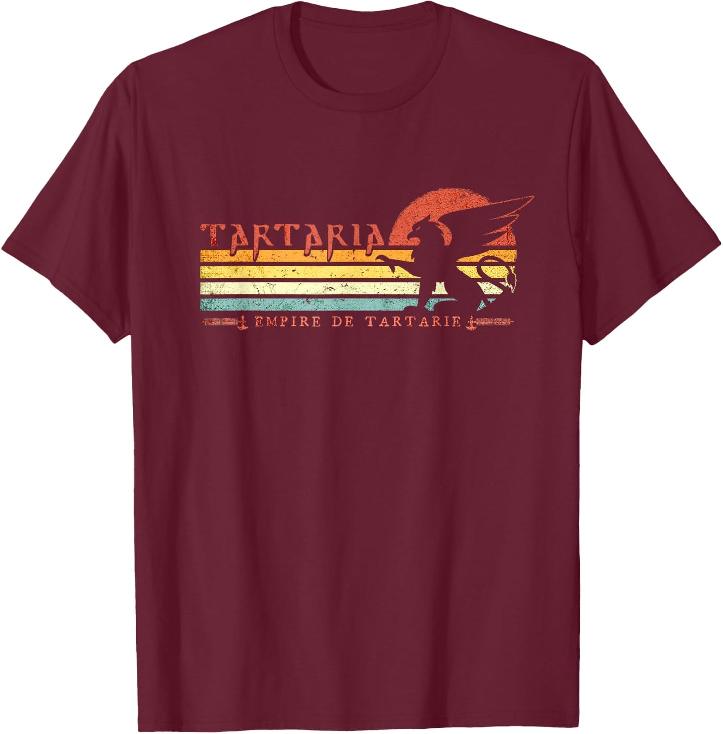 Tartaria - Empire de Tartarie - Retro Ancient Griffin T-Shirt - T-Shirt | Maroon