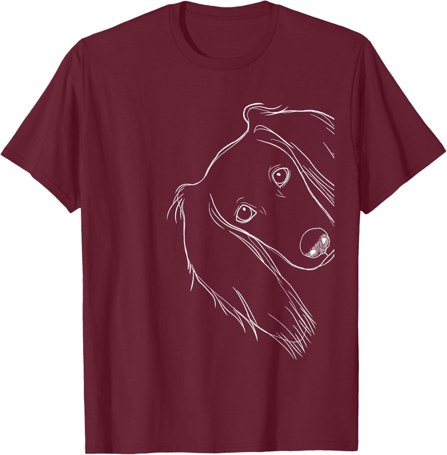 Funny Surprised Dog Saluki T-Shirt - T-Shirt | Maroon