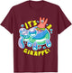 Mademark x SpongeBob SquarePants - SpongeBob Its a Giraffe Patrick Star Riding Balloon Giraffe T-Shirt - T-Shirt | Maroon