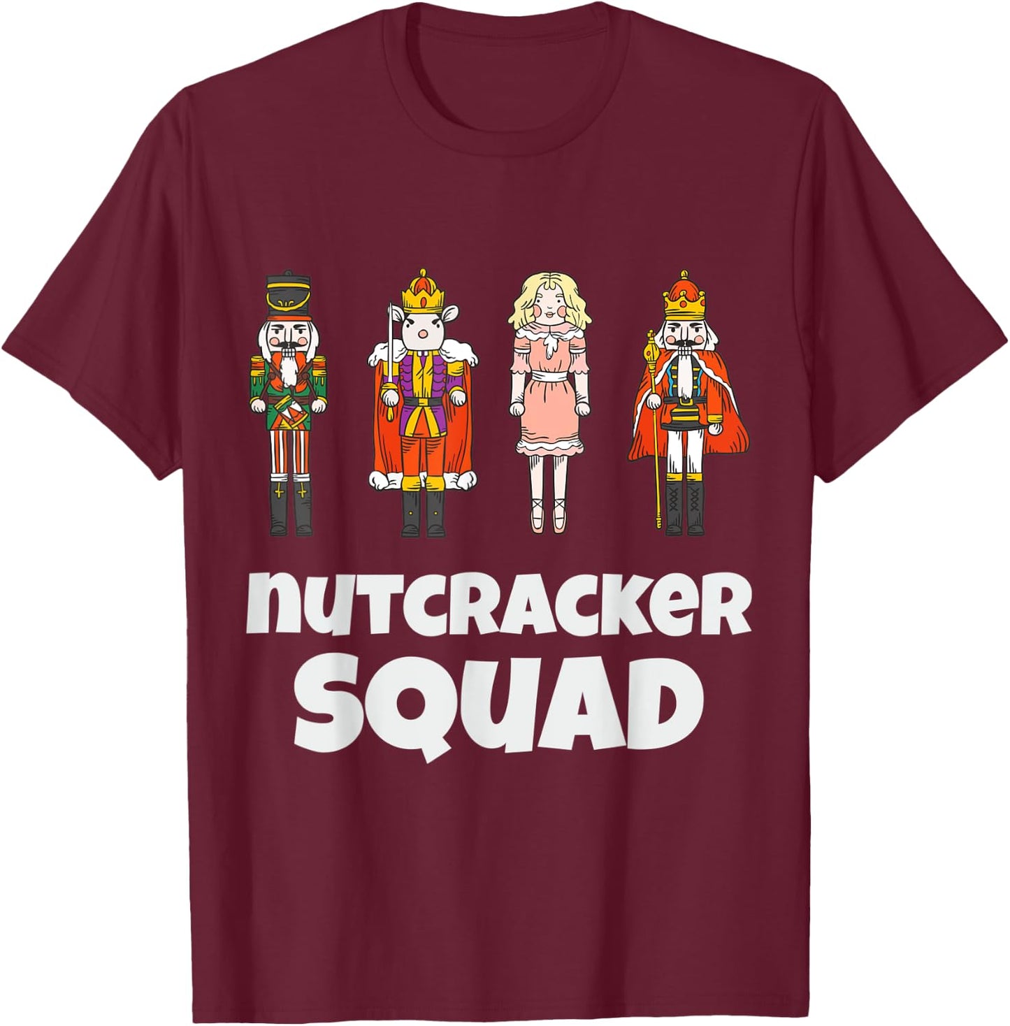 Nutcracker Squad Family Matching Xmas Boys Men Santa T-Shirt - T-Shirt | Maroon