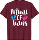 Mimi Of Twins Proud Twin Mimi Grandma T-Shirt - T-Shirt | Maroon