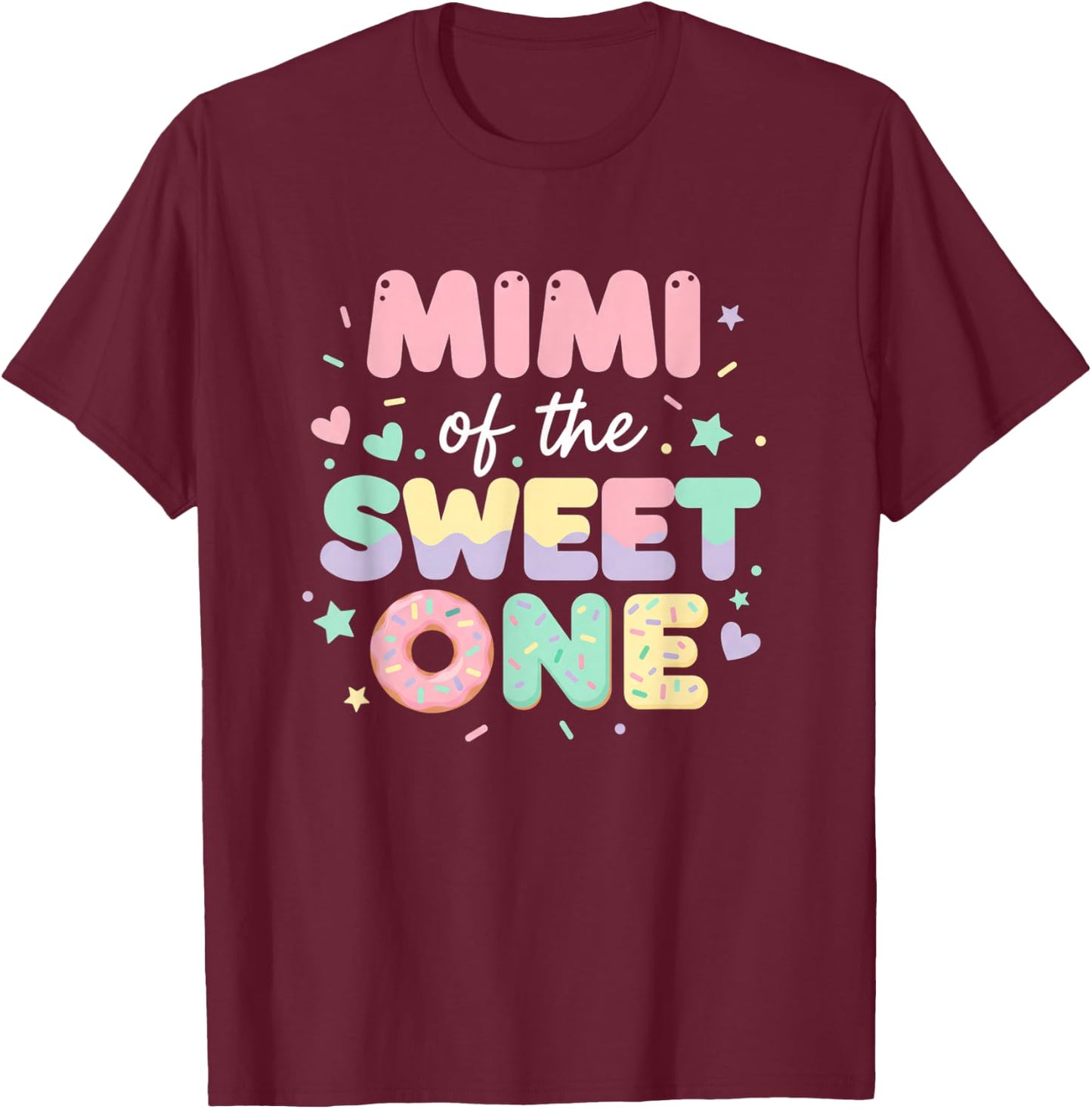 Grandparent Mimi of The Sweet One First Birthday T-Shirt - T-Shirt | Maroon