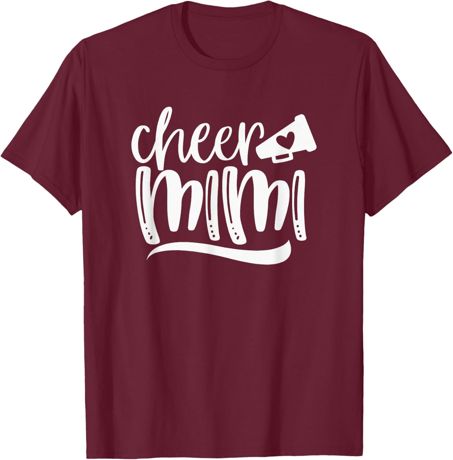 CHEER MIMI, Megaphone with Heart Accent T-Shirt - T-Shirt | Maroon