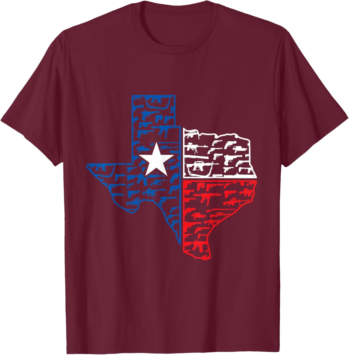 Weapons America Texan Flag Gift Texas T-Shirt - T-Shirt | Maroon