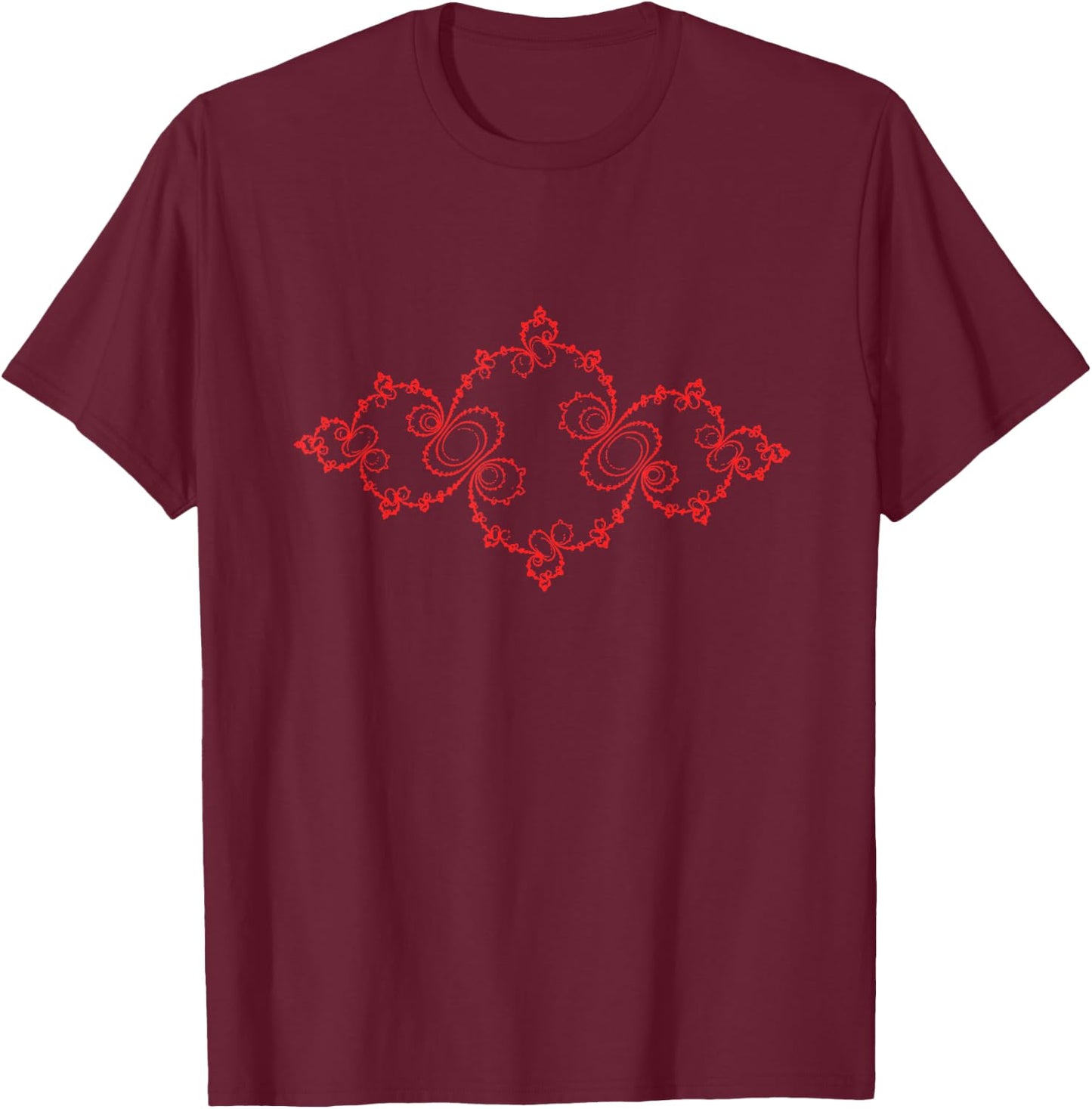 Red Julia-Set Abstract Mathematics - Complex Numbers T-Shirt - T-Shirt | Maroon