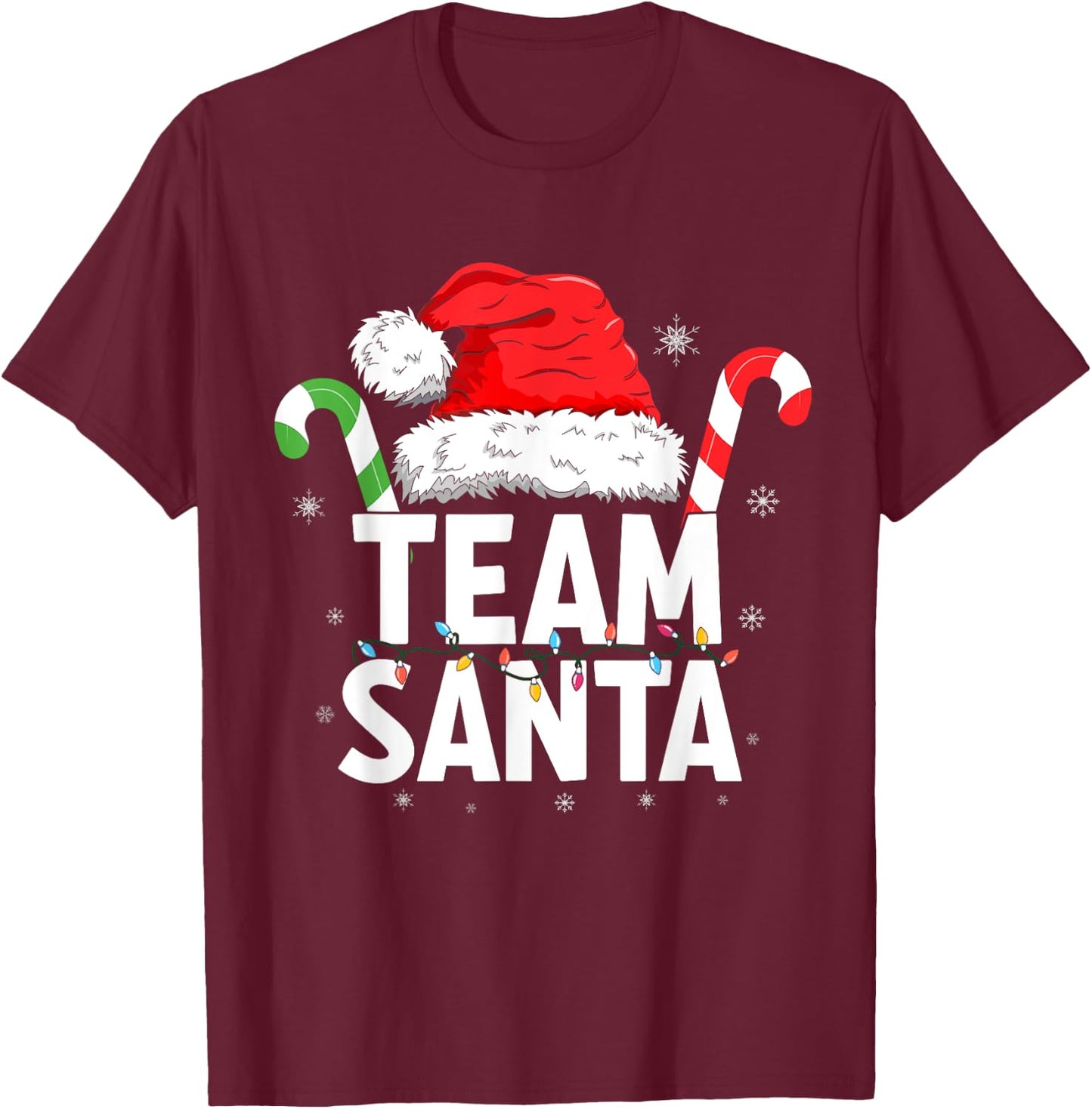 Team Santa Christmas Family Matching T-Shirt - T-Shirt | Maroon