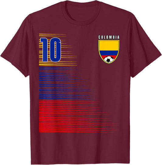 Colombia Flag Colombian Pride Lovers Retro T-Shirt - T-Shirt | Maroon