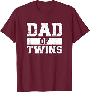 Twins Dad Dad T-Shirt - T-Shirt | Maroon