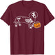 Dachshund Skeleton Jack O Lantern Funny Halloween Wiener Dog T-Shirt - T-Shirt | Maroon