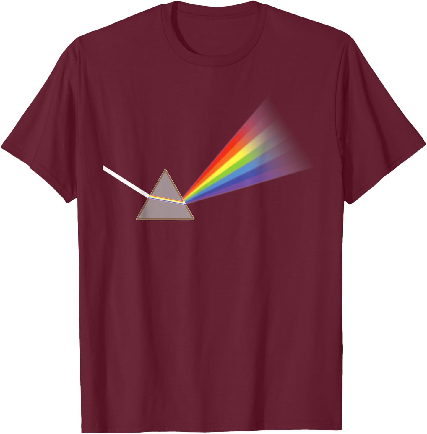 Prism Refraction And Dispersion Of Light In Physics Themed T-Shirt - T-Shirt | Maroon