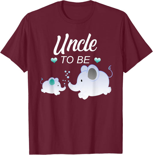 Uncle To Be Elephant Baby Shower For Boy T-Shirt - T-Shirt | Maroon
