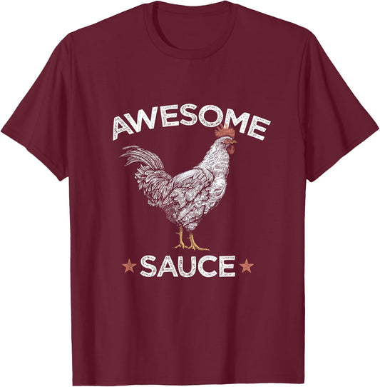 Awesome Rooster Graphic T-Shirt - T-Shirt | Maroon