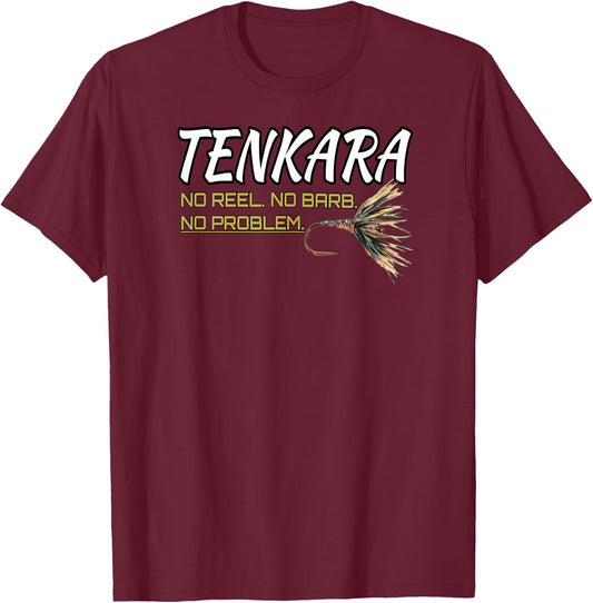 Black Fly Tenkara Fly Fishing Shirts T-Shirt - T-Shirt | Maroon