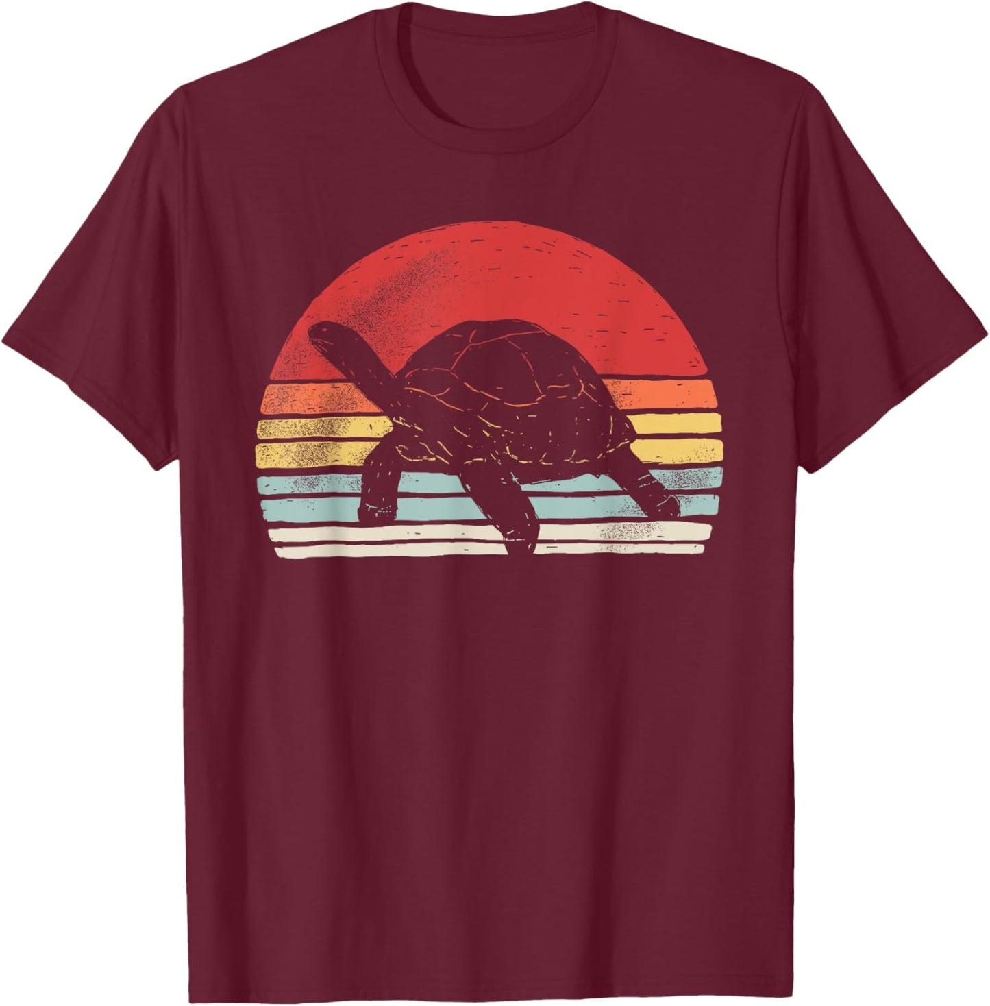 Vintage Retro Aldabra Giant Tortoise T-Shirt - T-Shirt | Maroon