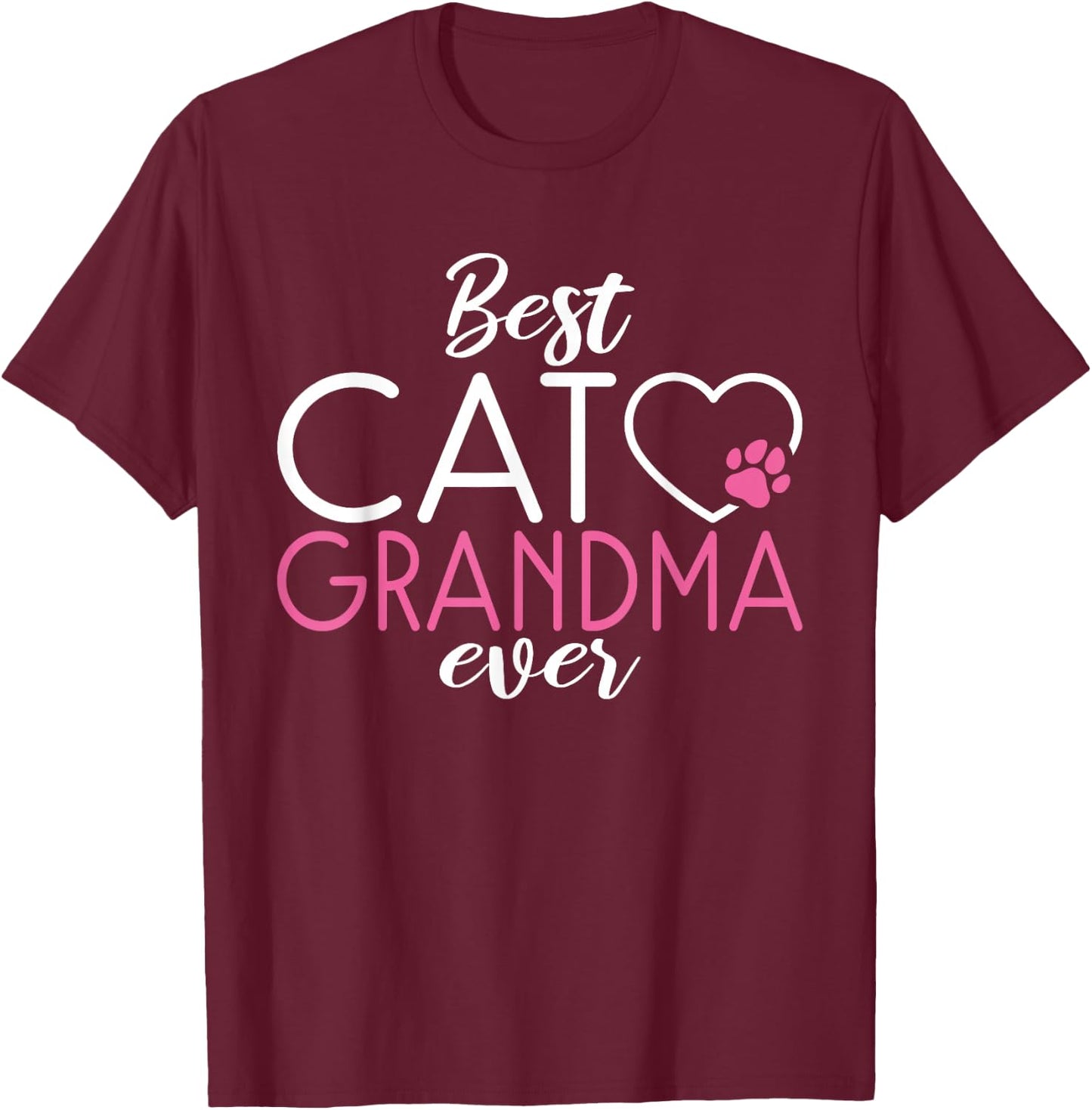 Best Cat Grandma Ever Kitty Cat Lover T-Shirt - T-Shirt | Maroon