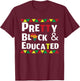 Black History Month Pretty Black African Woman Afro T-Shirt - T-Shirt | Maroon
