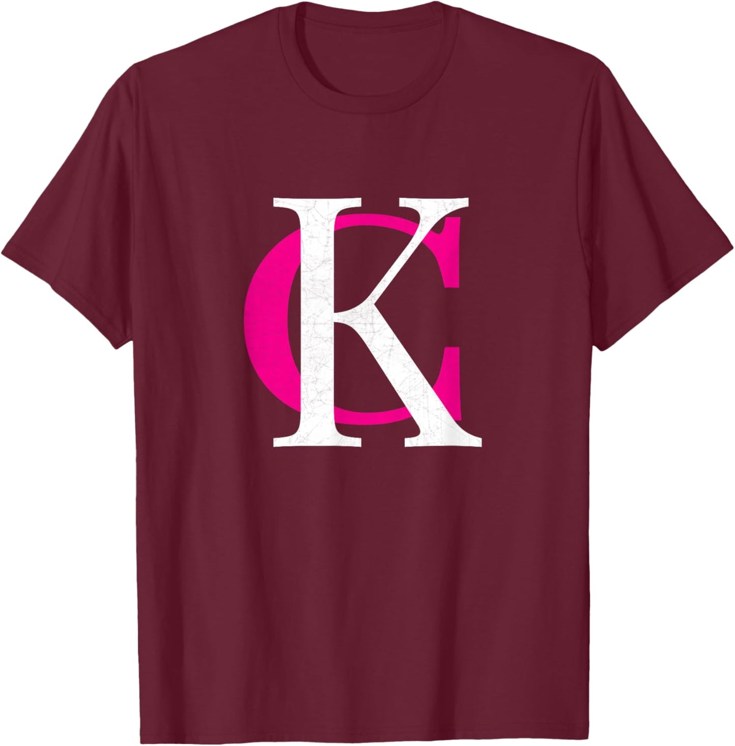 Pink Kansas City Pink Cute KC Initials Cool Kc Fan Original T-Shirt - T-Shirt | Maroon