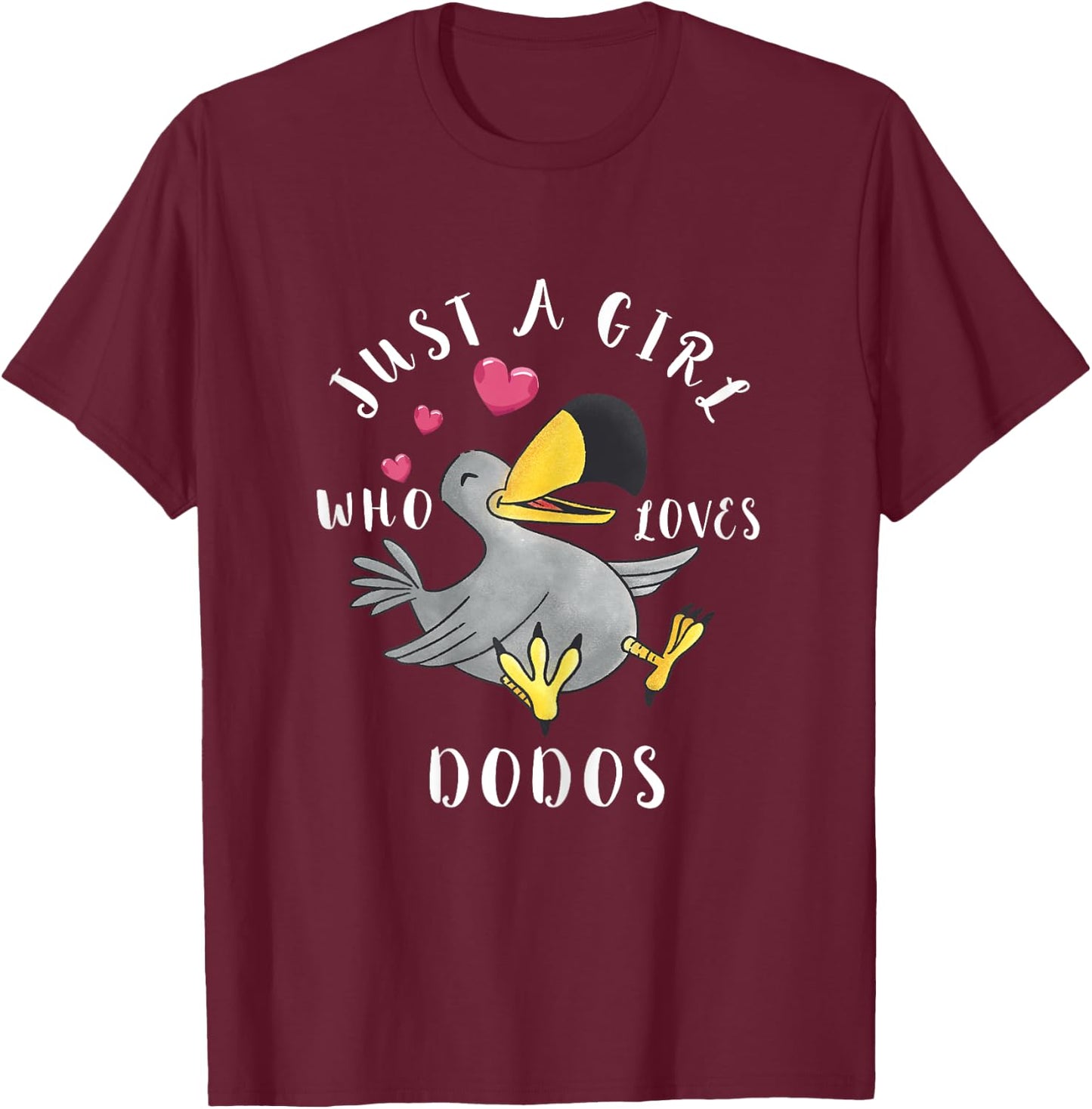 Dodo Bird Girls Dronte Bird Animal Flightless Bird Species T-Shirt - T-Shirt | Maroon