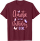 Auntie of The Birthday Girl Butterfly Party Matching Family T-Shirt - T-Shirt | Maroon