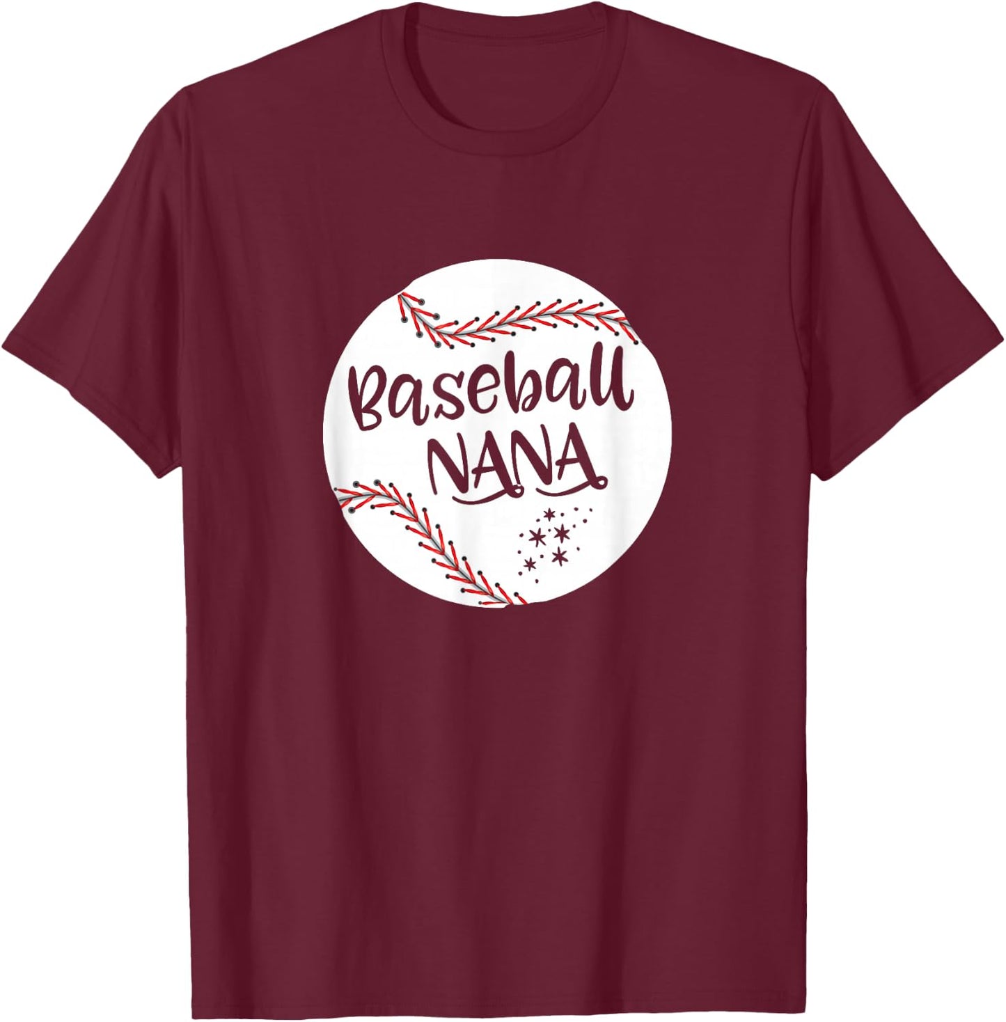 Nana Baseball Grandma Women Mother's Day Christmas T-Shirt - T-Shirt | Maroon
