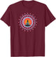 Buddha Meditation Sun Flower Mandala Buddhism Yoga Symbol T-Shirt - T-Shirt | Maroon