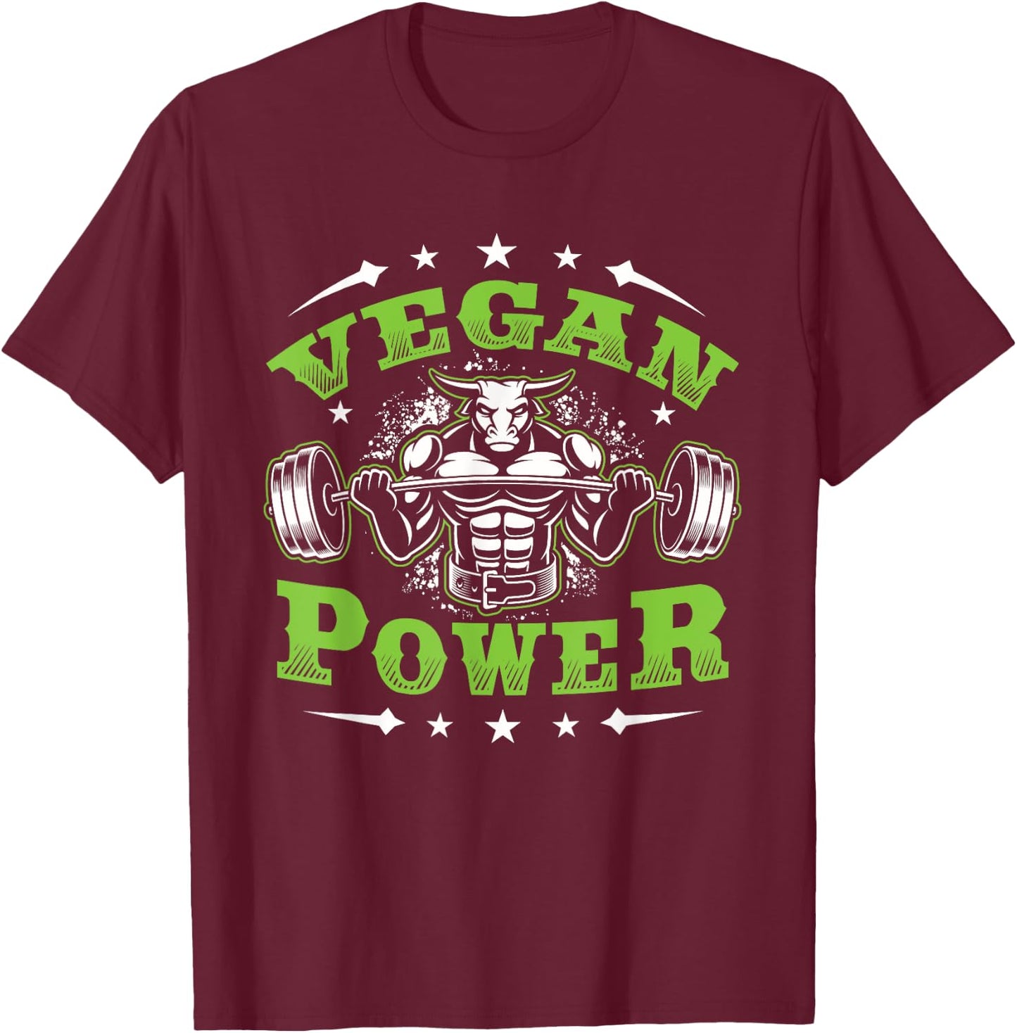 Vegan Fitness Workout I'm Vegan Power T-Shirt - T-Shirt | Maroon