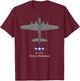 B-17 Flying Fortress Tech Drawing WWII Bomber Airplane T-Shirt - T-Shirt | Maroon