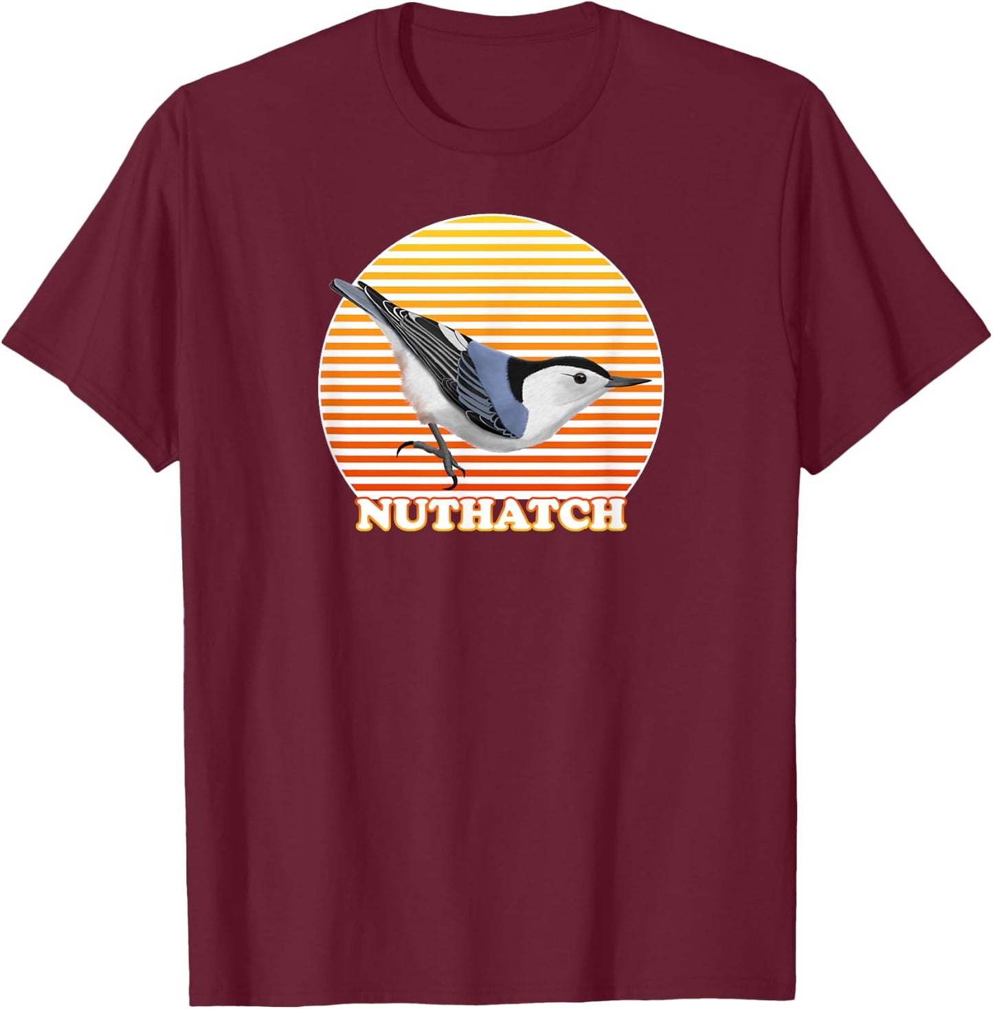jz.birds White-Breasted Nuthatch Bird T-Shirt - T-Shirt | Maroon