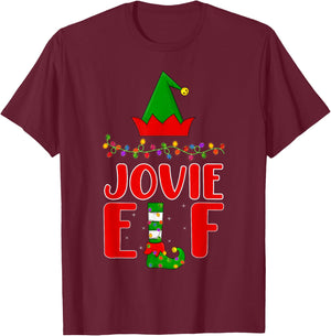 Jovie Elf Matching Family Lighting Christmas T-Shirt - T-Shirt | Maroon