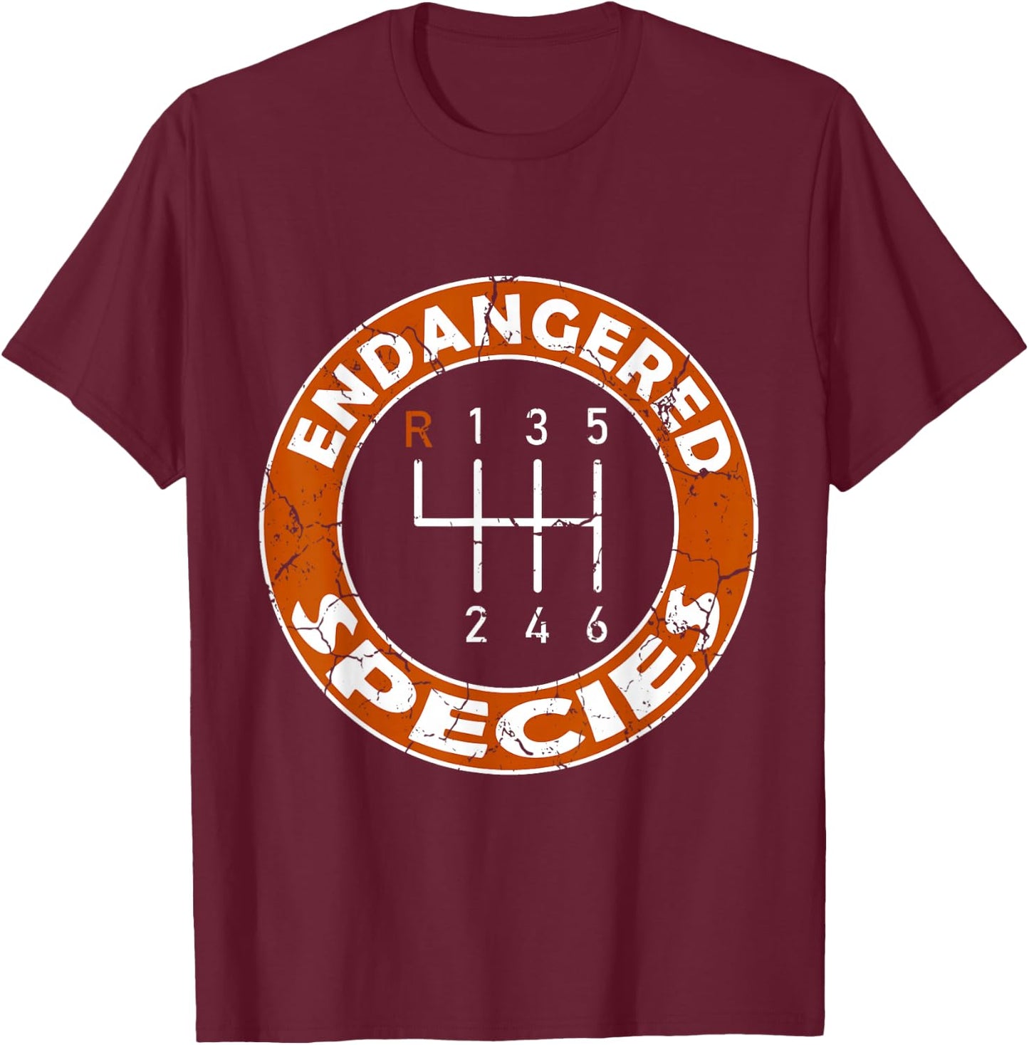 Save The Manuals Stick Shift Car Lover T-Shirt - T-Shirt | Maroon