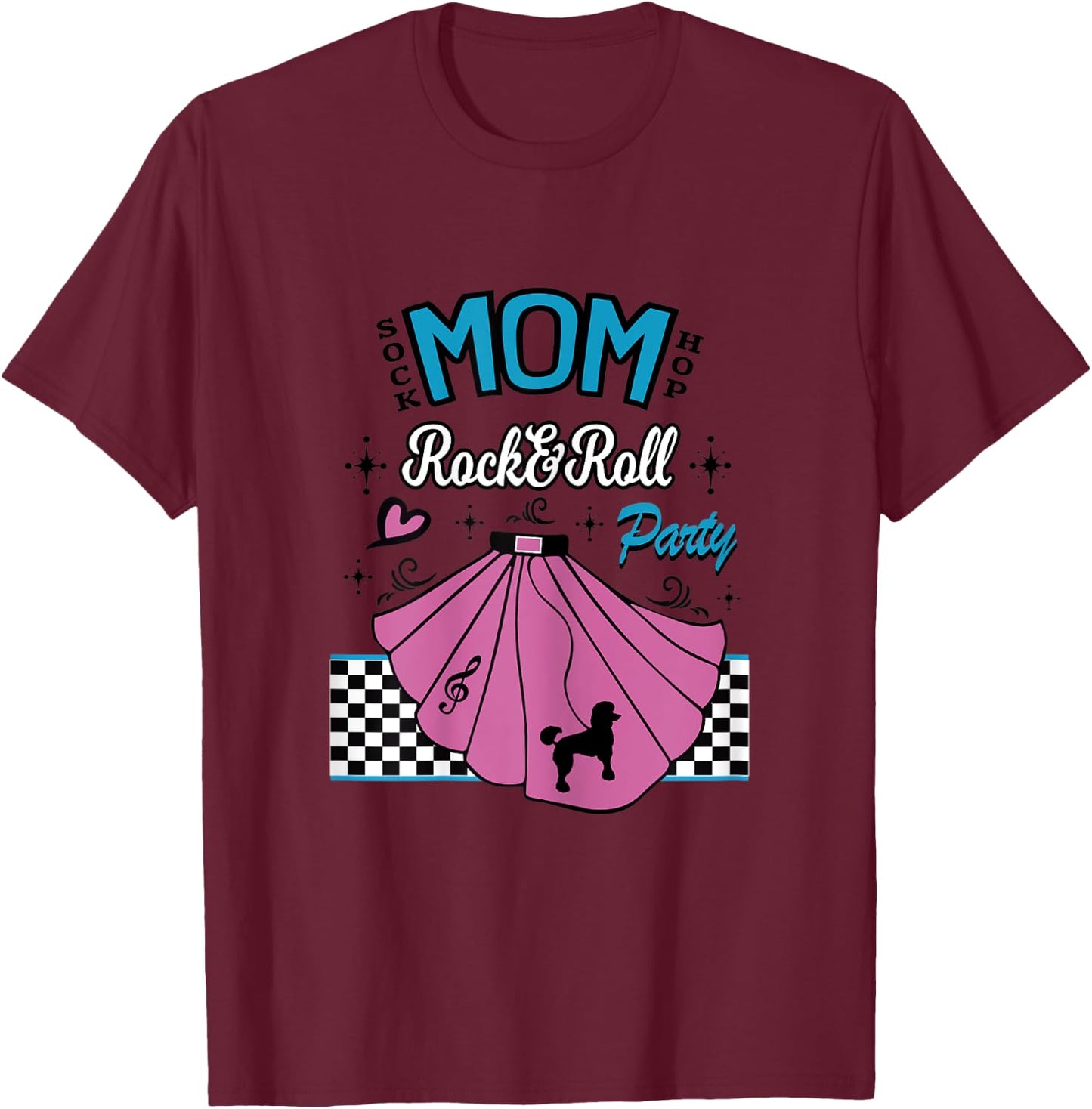 1950s Sock Hop Dance Party Costume 50s Rockabilly Shirt T-Shirt - T-Shirt | Maroon