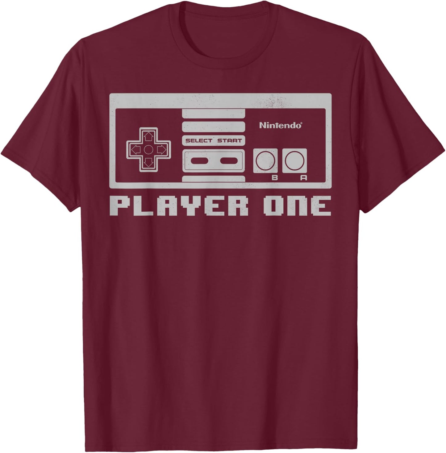 Nintendo NES Controller Player One 8-Bit Graphic T-Shirt - T-Shirt | Maroon