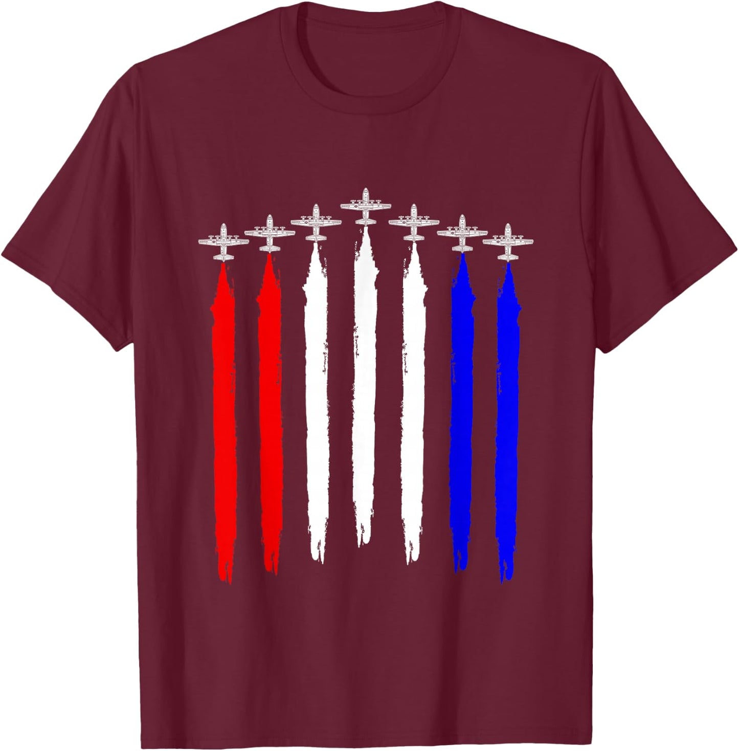 C-130 Hercules Gunship Military Aircraft Red White Blue C130 T-Shirt - T-Shirt | Maroon