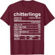 Funny Thanksgiving Apparel, Nutrition Fact Chitterlings Food T-Shirt - T-Shirt | Maroon