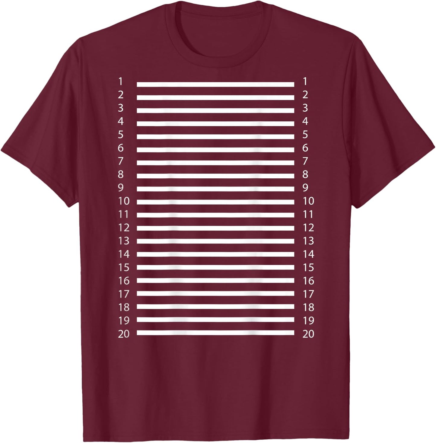 Hair Length Check 20 Lines on The Back of The T-Shirt - T-Shirt | Maroon