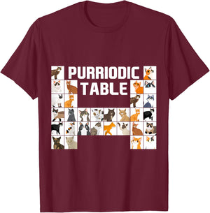 Purriodic Table Cat Science Funny Periodic Table Science T-Shirt - T-Shirt | Maroon