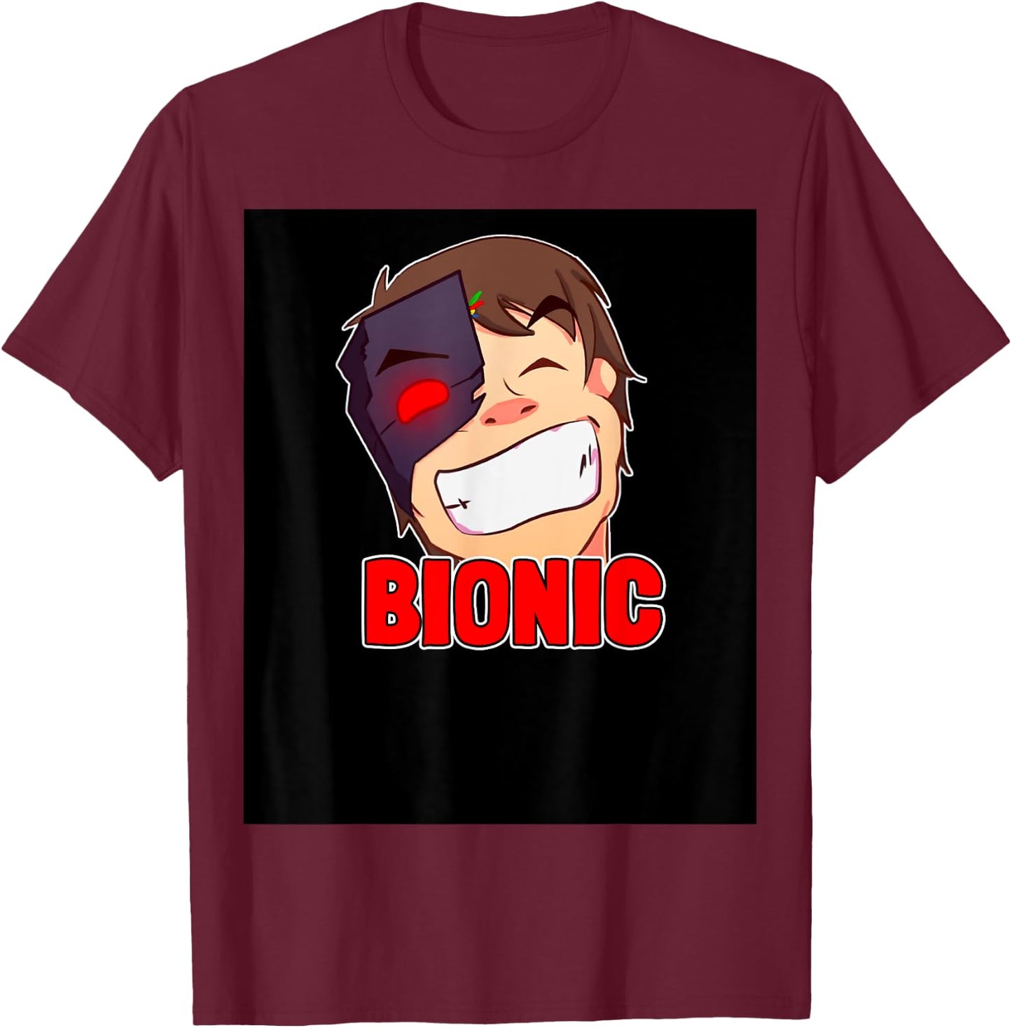 Retro Style Bionic Love Gaming for Kids, Women and Men T-Shirt - T-Shirt | Maroon