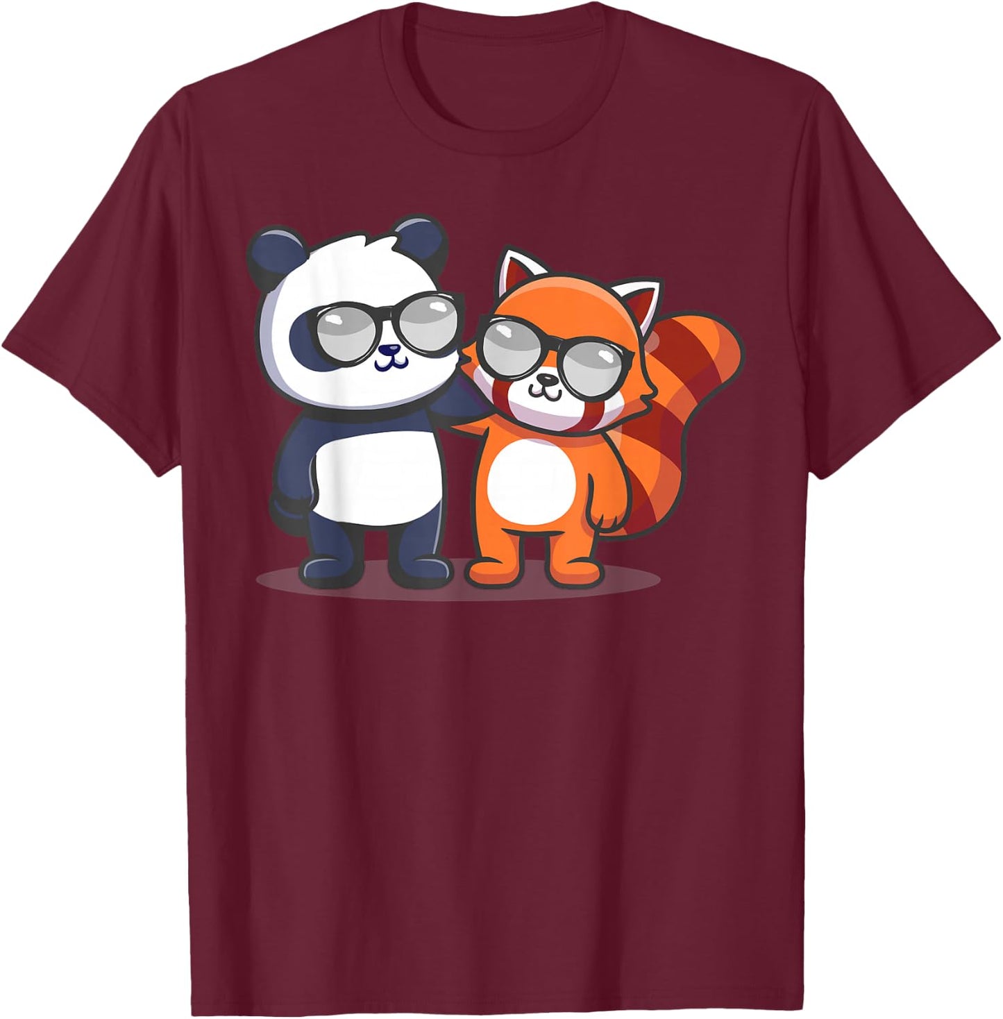 Panda Bear Hugs Red Panda Funny Red Pandas Lover Graphic T-Shirt - T-Shirt | Maroon
