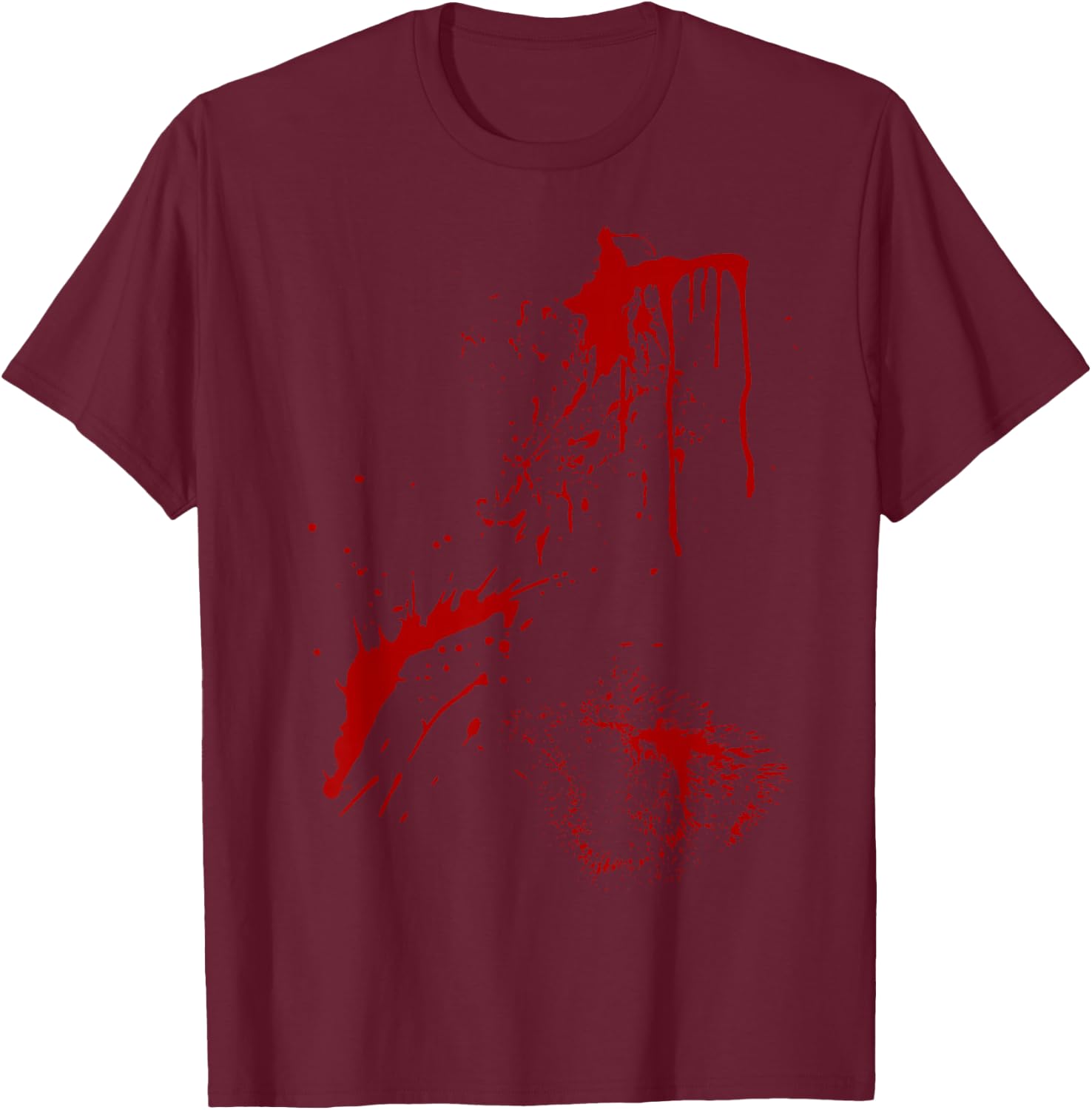 Blood Splatter Halloween Fake Bloody Spatter Zombie Victim T-Shirt - T-Shirt | Maroon