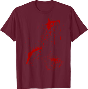 Blood Splatter Halloween Fake Bloody Spatter Zombie Victim T-Shirt - T-Shirt | Maroon