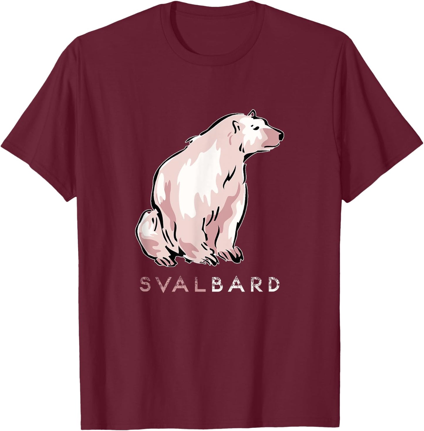 Svalbard The Polar Bear Arctic Circle Norway T-Shirt - T-Shirt | Maroon
