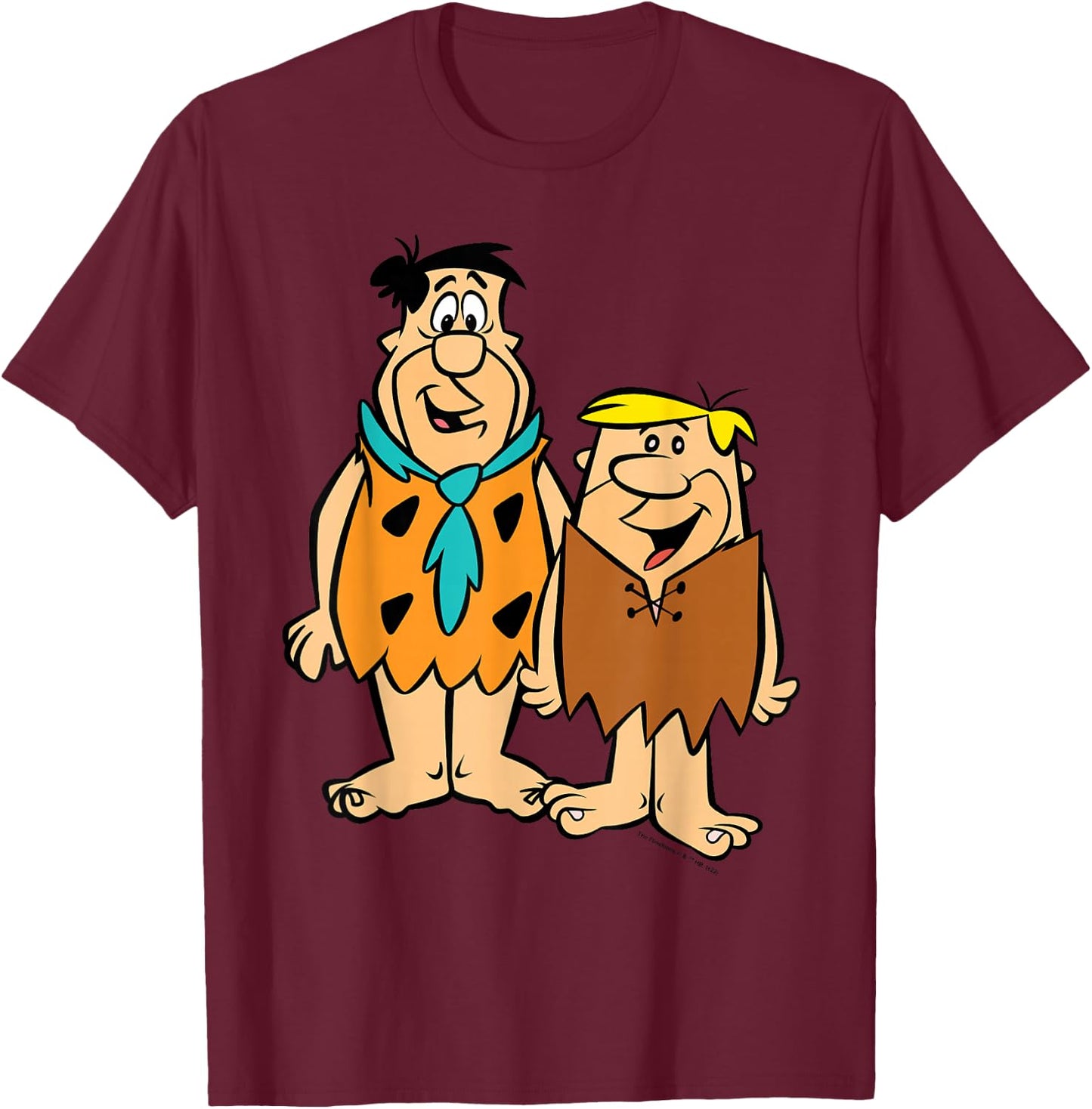 The Flinstones Barney And Fred T-Shirt - T-Shirt | Maroon