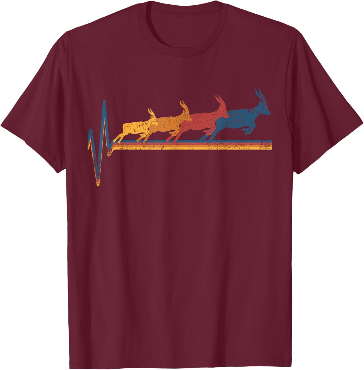 Antelope Gifts -Adults Classic Fit Black Letter Print Small T-Shirt - T-Shirt | Maroon