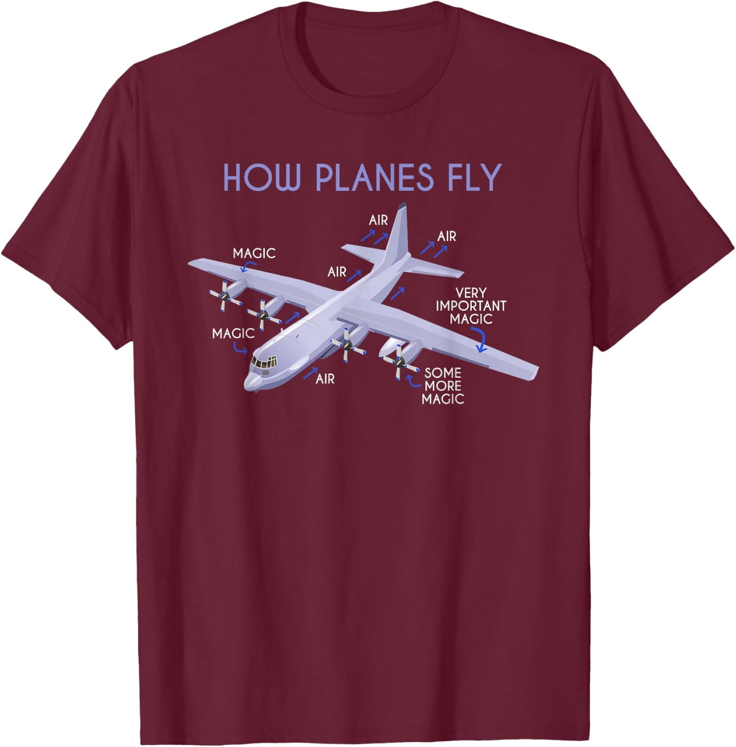 Funny Pilot T-Shirt - T-Shirt | Maroon