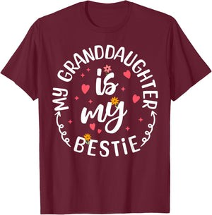 My Granddaughter is My Bestie Grandma Matching Grandmother T-Shirt - T-Shirt | Maroon