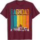 Baghdad Iraq Retro Vintage Sunset Skyline Baghdad T-Shirt - T-Shirt | Maroon