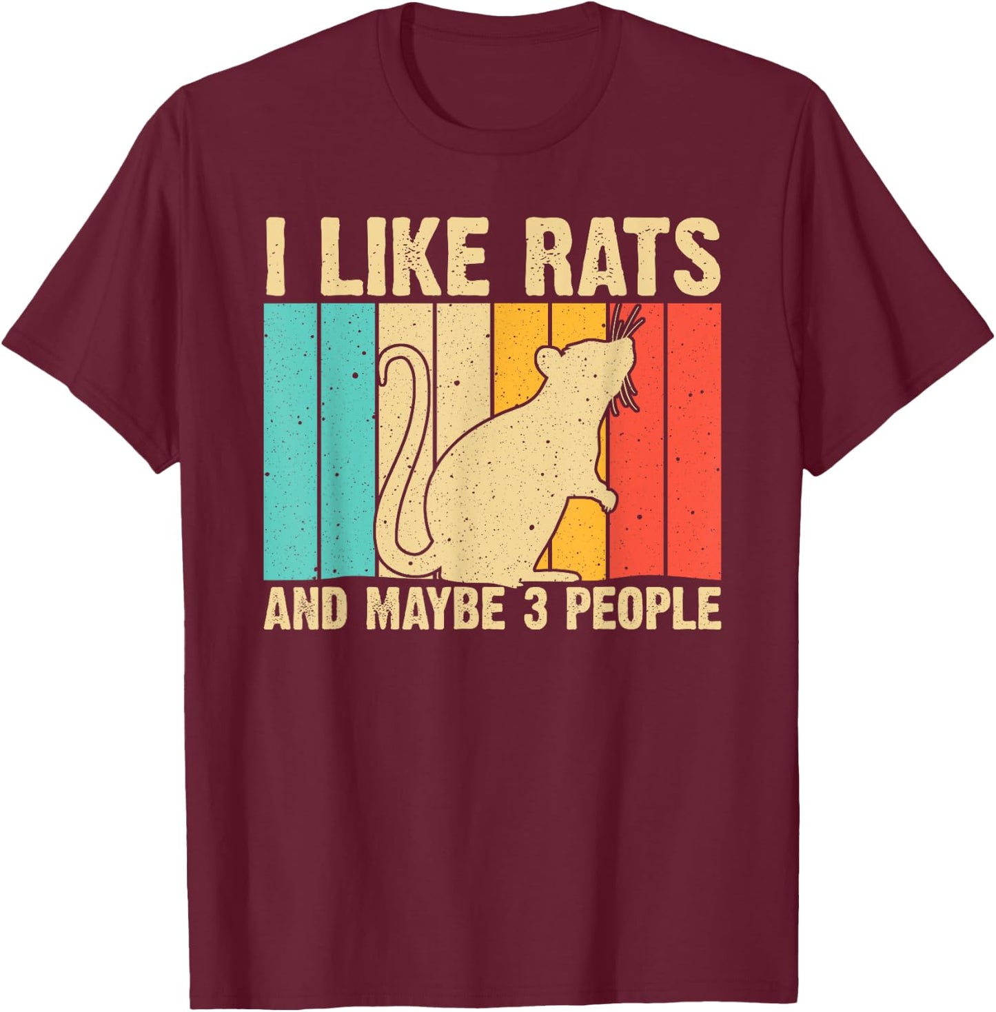 Funny Rat Design Rat Lover Men Women Mouse Rodent Introvert T-Shirt - T-Shirt | Maroon