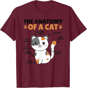 The Anatomy Of A Cat Funny Explanation Of A Cat T-Shirt - T-Shirt | Maroon