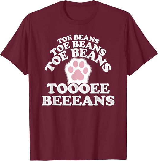 Cat Paw Pad Meme Meem Toe Beans Women Girls Kids T-Shirt - T-Shirt | Maroon